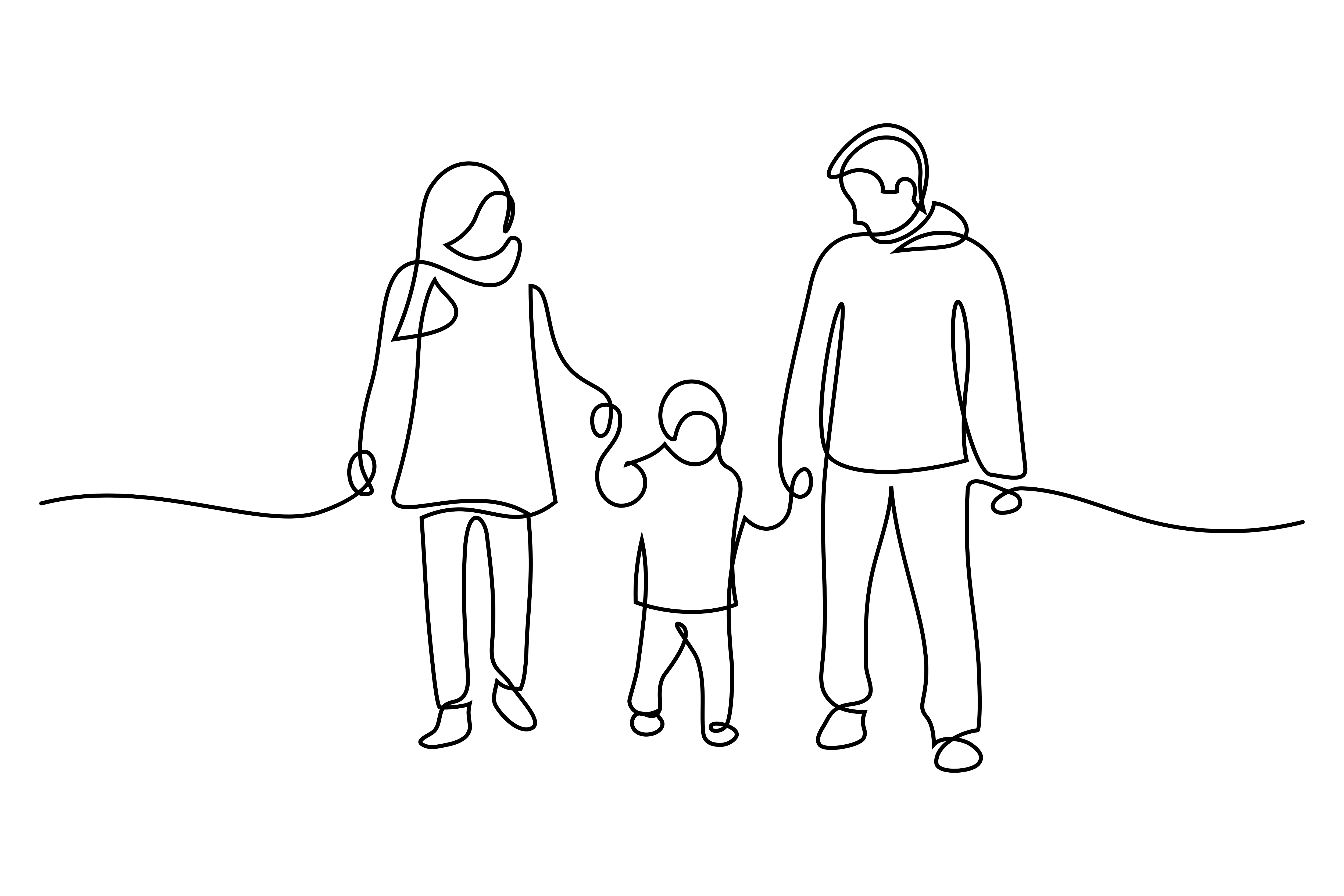 famille trais dessin